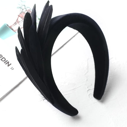 Zinniday Fashion Vintage Feather Headband - 1920s Headband Hat Cocktail Wedding Tea Party Headpiece for Women Girl