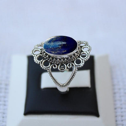 Solid 925 Sterling Silver Ring For Womens, Genuine Black Onyx Ring Gemstone Unique Handcrafted Ring