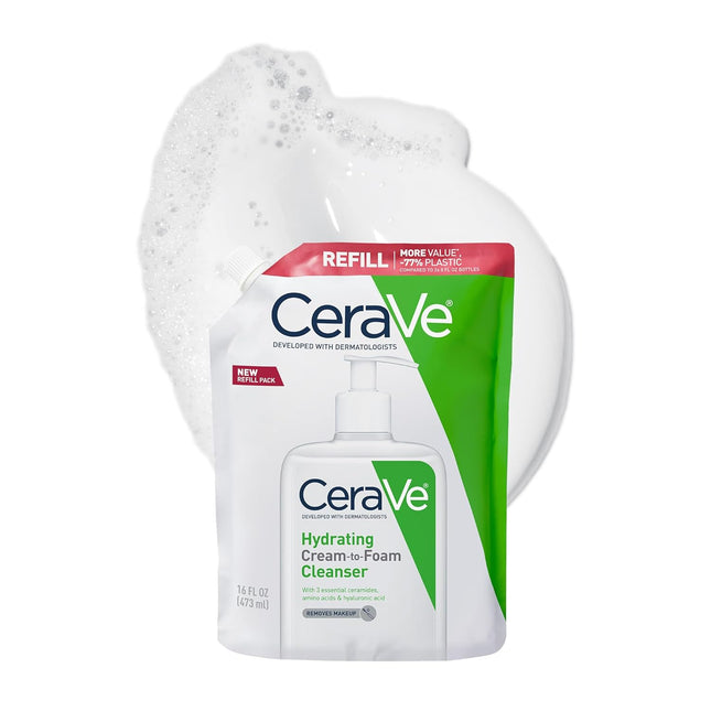 Hydrating Cream To Foam Cleanser, Makeup Remover Face Wash For Dry Skin