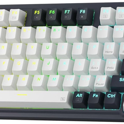 Redragon K673 PRO 75% Wireless Gasket RGB Gaming Keyboard, 3-Modes 81 Keys Compact Mechanical Keyboard Hot-Swap Socket, Dedicated Knob Control and 5-Layer Noise Dampening, Linear Red Switch