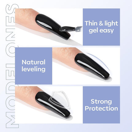 modelones Gel Top Coat, 2Pcs Clear Glossy Finish No Wipe Top Coat Spring Gel Nail Polish, Acrylic Nails Soak Off Nail Lamp Nail Art Home and Professional Manicure 10ML