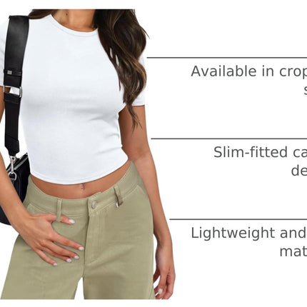 Crop Tops for Women Summer Trendy Tight Tshirts 2024 Slim Fit