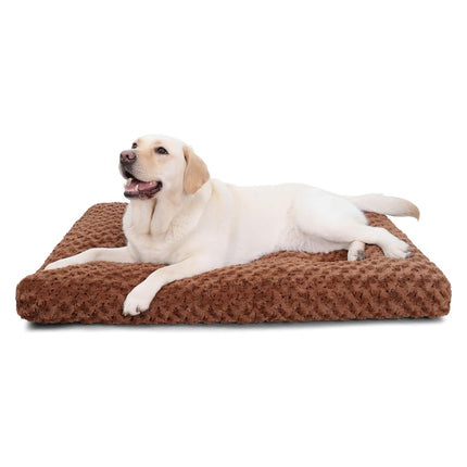 Washable Dog Bed Medium Size Dog Crate Bed Plush Pet Mat 35"x23" Gray