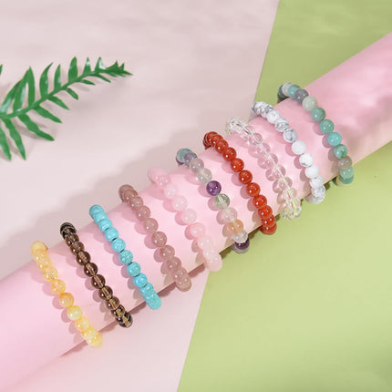 8mm Healing Crystal Bracelet for Women Handmade Natural Stone Bracelets Semi-Precious Gemstone Bracelets Stretch Crystal Beaded Bracelets Healing Gifts for Women