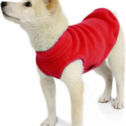 Gooby Stretch Fleece Vest Dog Sweater - Red, Medium - Warm Pullover Super Stretchy Fleece Dog Jacket for Small to Large Dogs