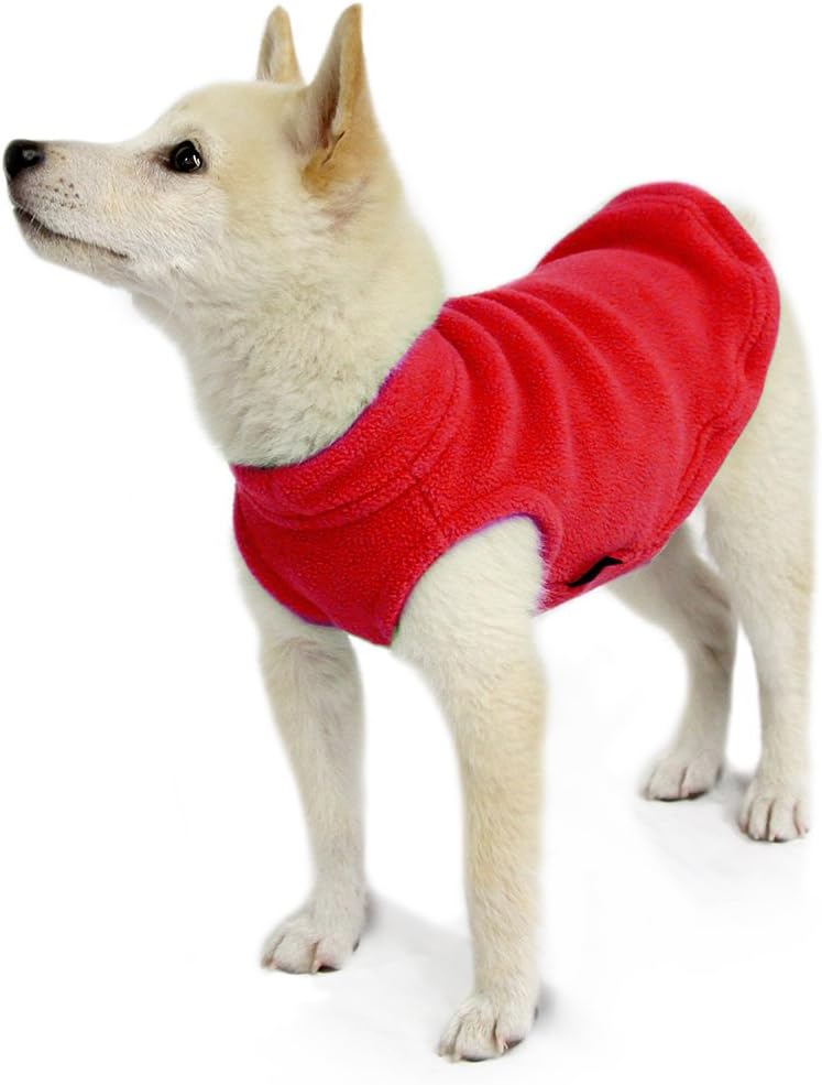 Stretch Fleece Vest Dog Sweater - Red, Medium - photo 4