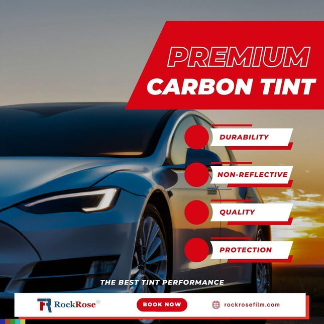 1% Premium Carbon Car Window Tint Film 12 in x 100FT 2PLY Charcoal