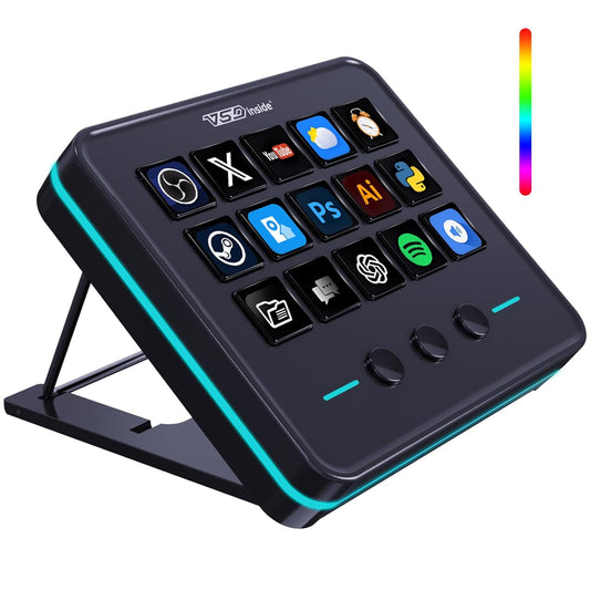 Macro Keypad, Stream Controller Deck Gaming Streaming Shortcut Keyboard, 18 Programmable Keys Customizable Visual AI