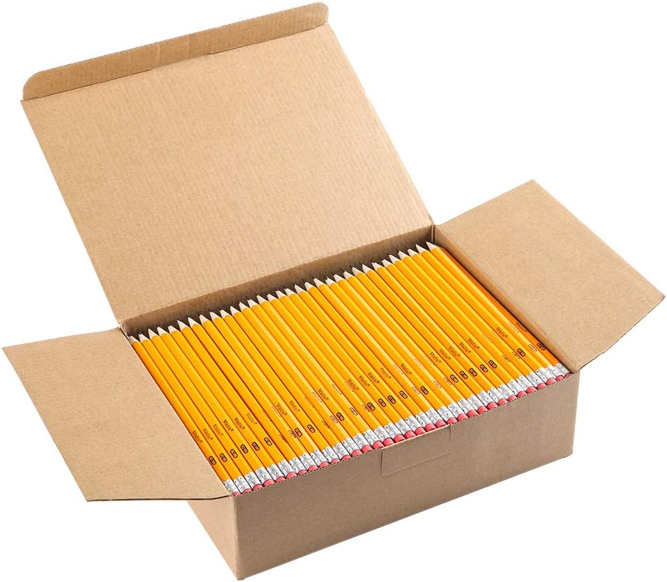 Wood-Cased #2 HB Pencils, Yellow, Pre-Sharpened Bulk Pack, 320 Count