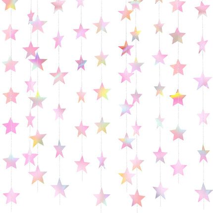 130 ft Star Garland Banner Decor, Gold