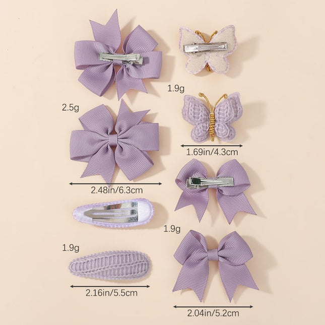 8pcs Baby Girl Hair Bow Clips Set 1.7"-2.5" Toddler Hair Clips