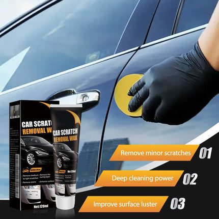 Car Scratch Remover Wax, 2026 Car Scratch Repair Paste for Deep Scratches, Scratch Remover for Vehicles, Universal Car Scratch Removal Wax with Wipe and Sponge (1PCS)