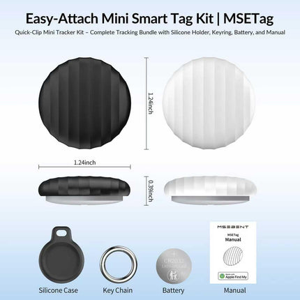 Tracker Tag - 2 Pack [Apple MFi Certified] Bluetooth Trackers Works with Apple Find My (iOS Only) - IP67 Waterproof Item Finders | Track Keys, Wallet, Luggage, Backpack