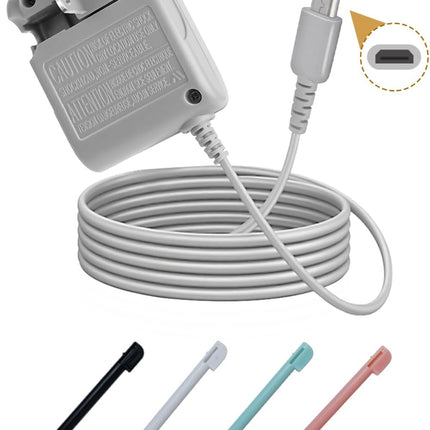 DS Lite Charger Kit Compatible with DS Lite 100-240V Wall Plug Adapter with 4 Stylus Pen for DS Lite
