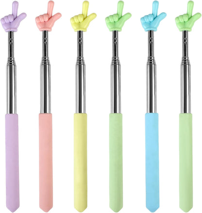 6-Piece Extendable Colorful Finger Pointer Stick Set