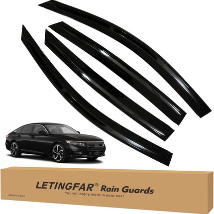 Tape-on Rain Guards for 2018-2022 Honda Accord, Side Vent Visors Shades Window Deflectors