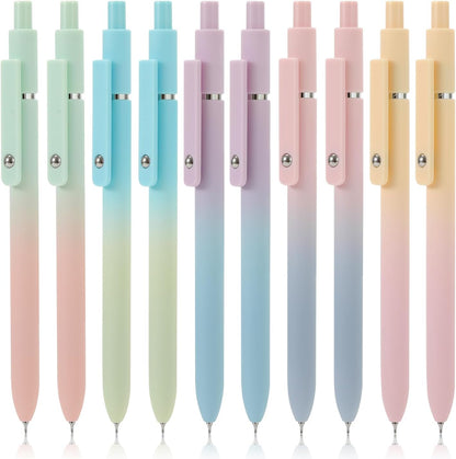 10pcs Gel Pens Black Ink Medium Point 0.7mm Pens Smooth Writing High-End Series Cute Ballpoint for Journaling Note