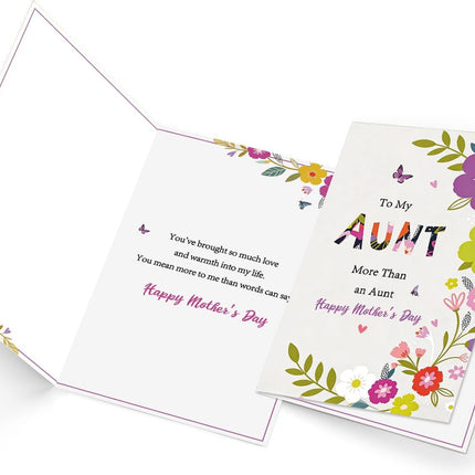 Happy Mothers Day Card for Aunt, Aunt Mother's Day Ideas Gifts from Niece Nephew, Best Auntie Gifts