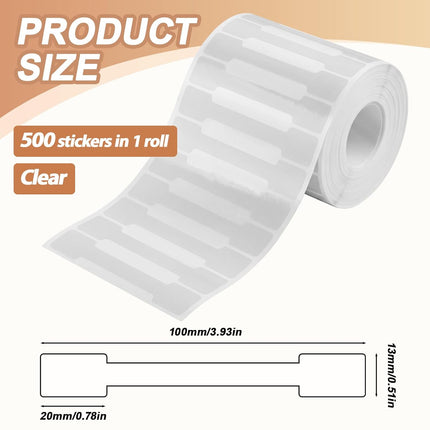 Teling 1 Roll 500 Pcs Tamper Evident Tape 4 x 0.5 Inch Tamper Proof Stickers Decals Evident Transparent Blank Labels Resistant Stickers for Food Drink Packaging Sealing Delivery Supply