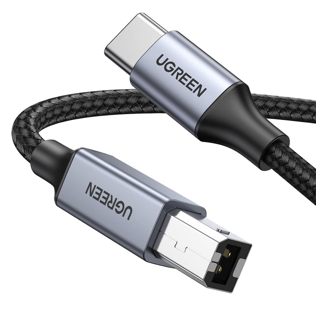 USB B to USB C Printer Cable 3 FT, Nylon USB B to USBC Cable for MacBook Pro/Air, MIDI Cable Compatible with MIDI