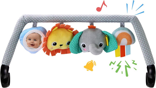 Baby Bouncer Toy Bar Soft with 4 Hanging Sensory Toys Attachment, Compatible with Baby Bjorn Bouncer, with Mirror
