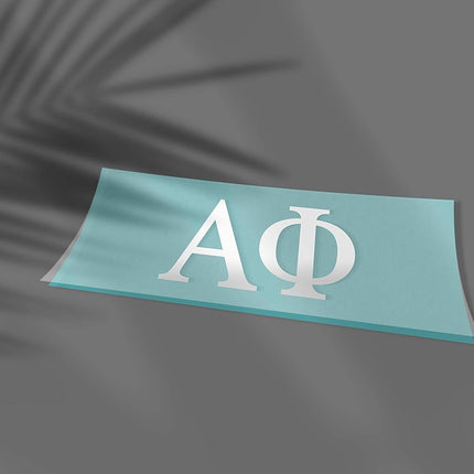 Alpha Phi Greek Sorority Sticker Decal, 2.5 Inches Tall, White