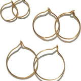 14k Real Gold Thin Hoop Earrings for Women
