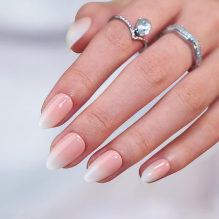 Press On Nails, Short Almond Pink Fake Nails, 32Pcs Full Kit - photo 2