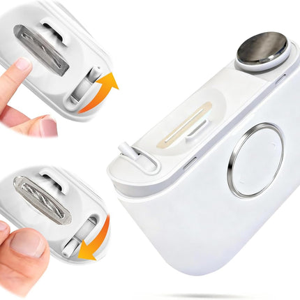Adjustable Blade Opening Electric Nail Clipper for Thick & Thin Nails, Electric Nail Clippers for Seniors & Adults, Baby Electric Nail Trimmer, Automatic Nail Clipper for Fingernail & Toe (White)
