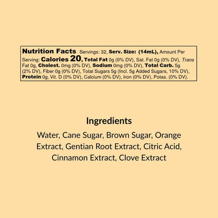 Wood Stove Kitchen - Old Fashioned Mix | Cocktail & Mocktail Mixer - Natural Craft Syrup with Tasty Flavors - Concentrated & Alcohol Free - Aromatic, Gentian Root, Orange & Cinnamon, 16 oz.