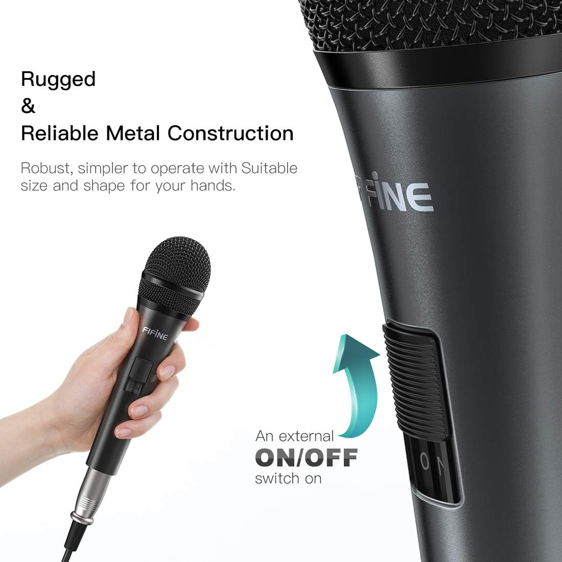 Wired Dynamic Karaoke Vocal Microphone with 14.8 ft Cable - photo 5