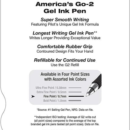 PILOT G2 Premium Refillable and Retractable Rolling Ball Gel Pens, Fine Point, Black Ink, 4-Pack (31057)