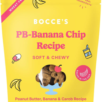 Bocce's Bakery PB Banana Chip + Berry Smoothie Dog Treat Bundle – Natural, Wheat-Free Soft & Chewy Cookies Made with Real Ingredients and Baked in The USA – 2 Pack Bundle