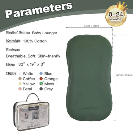 Baby Lounger - Snuggle Cozy Me Infant Lounger for Newborns | Breathable & Soft, Portable Awake-Time Pad, Essential Baby Gift (Lounger Cover Included)