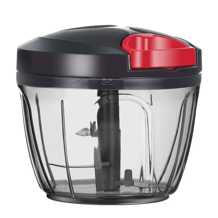 Manual Food Processor Vegetable Chopper, Portable Hand Pull String Garlic Mincer Onion Cutter for Veggies, Ginger, Fruits, Nuts, Herbs, etc., 500ml, Grey