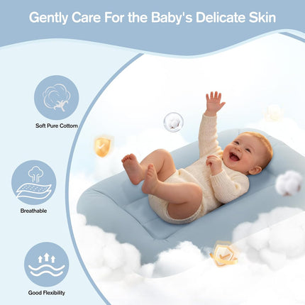 Baby Lounger, Portable Baby Lounger for Newborn, 0-24 Months, with Soft Cotton Cover, Baby Essentials Gifts(Ice Blue), Pallet of Product