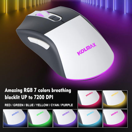 CK98 Wireless Gaming Keyboard and Mouse Combo,Rechargeable RGB Grey Gaming Keyboard RGB Backlit 98 Keys Mechanical Feeling Dual Color Keyboard and Gaming Mouse 3200DPI for PC Mac Gamers(GreyWhite)