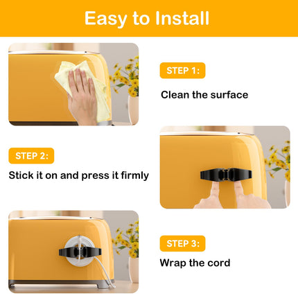 Cord Organizer for Kitchen Appliances-6PCS, Adhesive Cord Holder