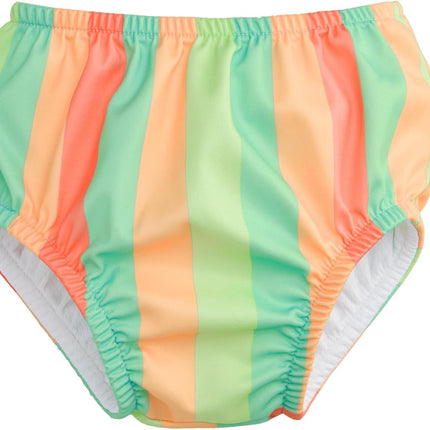 Tiny Twinkle Pull-Up Reusable Swim Diapers 2-Pack | Waterproof and UPF 50+ Sun Protection | Lightweight and Absorbent | Machine Washable(Sherbet Stripes,Strawberries,12-18M)