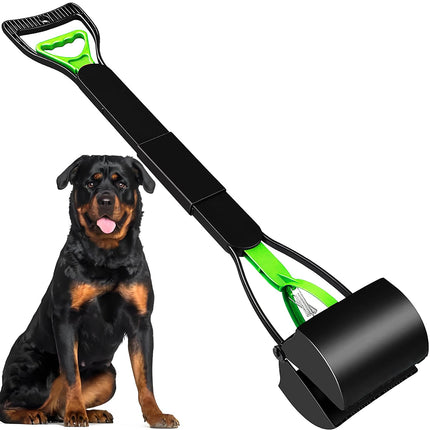 32“ Tall Pooper Scooper, Large Pooper Scooper for Dogs Heavy Duty, Dog Pooper Scooper with Long Handle & High Strength Durable Spring, Foldable Dog Poop Pick Up