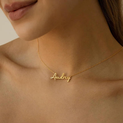 Ajiangwu Mothers Day Necklace Gifts for Mom,18K Gold Plated Name Necklace Personalized,Multiple Custom Name Necklace kids Names Customized Choker Necklace for Women