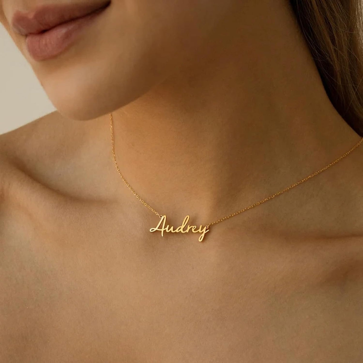 Mothers Day Necklace Gifts for Mom,18K Gold Plated Name Necklace - photo 2