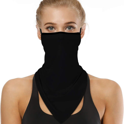 YAYOUREL Neck Gaiter Face Mask Bandanas for Men Women UV Face Scarf Cover Ear Loop Hole Facemask for Fishing Running Cycling