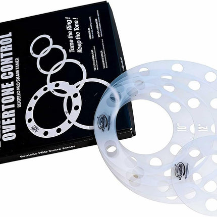 5 Pack Drum Dampening Ring Set, Low-End Control Universal 8-16" Tom/Snare Overtone Control Rings, Reduce Ringing & Enhance Warmth, 7 Colors (Transparent)