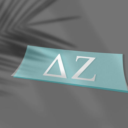 Delta Zeta Greek Sorority Sticker Decal, 2.5 Inches Tall, White