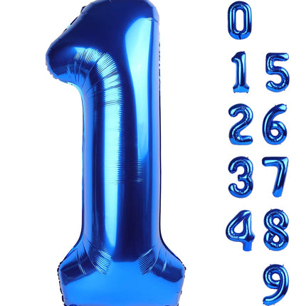 Number Balloons 5 Balloon Blue Birthday Decorations for Men Party, 40 Inch