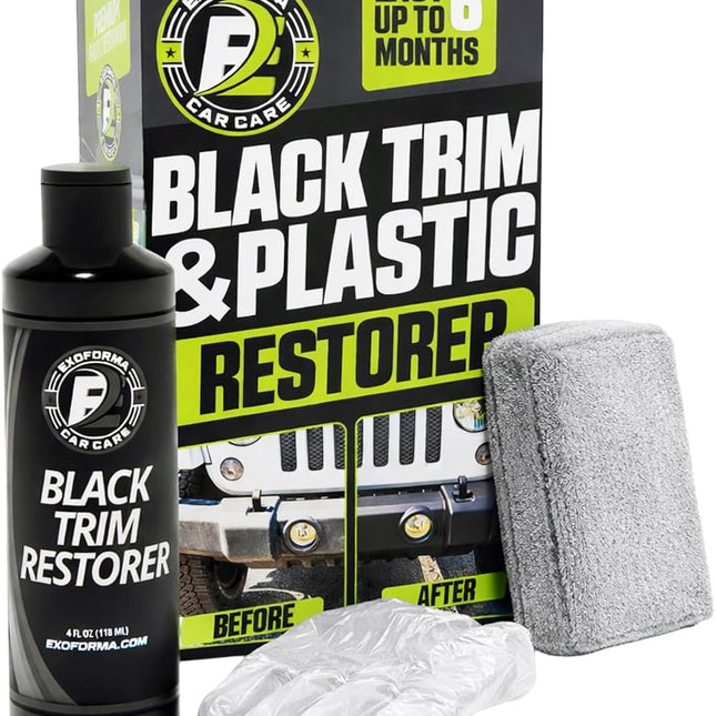 Black Trim Restorer 4oz Kit for Faded Plastic, Trim & Vinyl