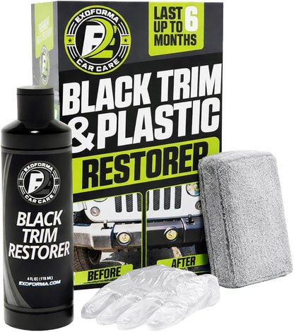 Black Trim Restorer 4oz Kit for Faded Plastic, Trim & Vinyl