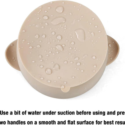 PandaEar 3 Pack Baby Bowls with Suction| Stay Put Silicone Food Bowl for Babies Kids Toddlers Infants| Food Grade Soft Safe BPA-Free Silicone (Brown Grey Tan)