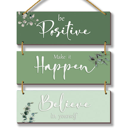 3 Pcs Office Wall Decor Inspirational Rustic Motivational Plaques With Sayings Wooden Farmhouse Positive Hangings for Home Bathroom Bedroom Kitchen(Fresh 12x4inch)